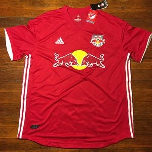 Adidas NY Red Bulls Authentic Home Soccer Jersey